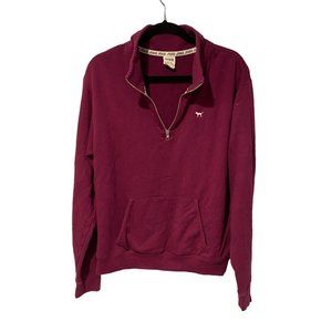 Victoria Secret PINK Magenta pull over quarter zip with pockets Size Medium